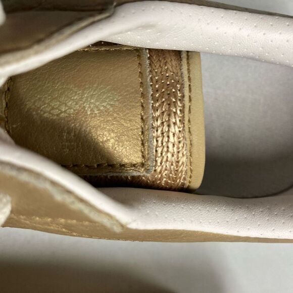 NIKE Youth Trainers Classic Premium QS-GS Leather Metallic Gold Shoes 872818-700 - Picture 11 of 12